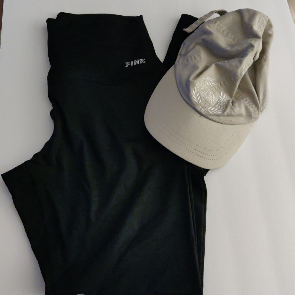 New Victoria Secret Pink leggings with Pink Hat